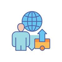 Global Business Solutions, Export and Import Icon Concept vector