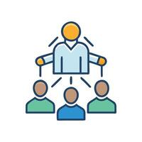 Hierarchy Structure and Team Management Illustration Icon vector