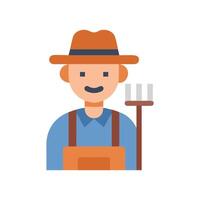 Flat Design Farmer with Pitchfork Icon Illustration vector