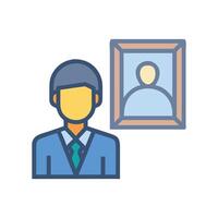 Business Presentation Icon Depicting Strategy, History, and Legacy vector