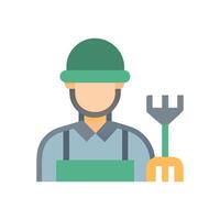 Illustration of a Flat Design Farmer with Pitchfork vector