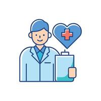 Cheerful Doctor With Heart Symbol Signifying Good Health vector