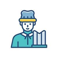 Modern Architect Icon Design on Black Background vector