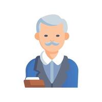 Senior gentleman avatar with suit and folder illustration vector