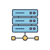 Stylized Server Icon for Cloud Computing and Data vector