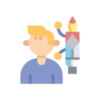 Man using augmented reality candle technology illustration design vector