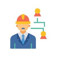 Engineer Icon with Network Diagram or Project Management vector
