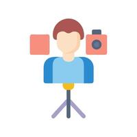 Flat Design Photographer with Studio Lights and Camera vector