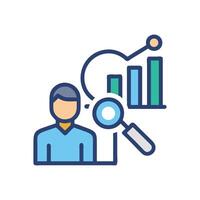 Data Analysis and Business Intelligence Icon Illustration vector