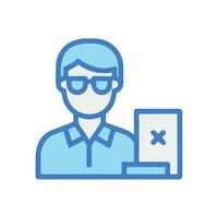 Denied application icon, man with rejected document illustration vector
