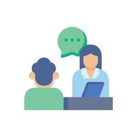 Customer service or employee interaction with communication bubble vector