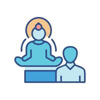 Meditation Guru and Student, Spiritual Guidance, Teaching Concepts vector