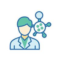 Scientist with Molecule, Illustration on Black Background vector