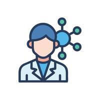 Scientist icon with molecule, science and medical concept vector