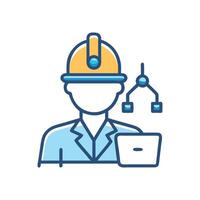 Engineering designer icon isolated construction background vector