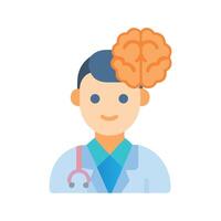 Doctor with a brain icon for neurology concept vector