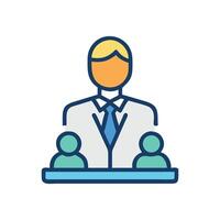 Board of directors, meeting, consultation, presentation icon vector