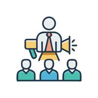 Effective Communication Speaker Amplifying Voice to Audience Icon vector