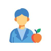 Doctor with Apple Icon on a Black Background vector