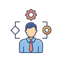 Concept of problemsolving, strategy development, and management professional vector