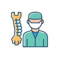 Orthopedic Surgeon with Bone Model Illustrative Icon Design vector