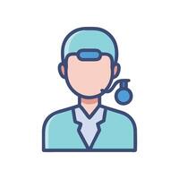 Surgeon icon avatar with uniform on black background vector