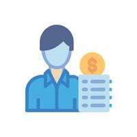 Person with invoice and dollar coin illustration vector