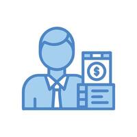 Financial advisor icon, businessman with dollar document, accounting vector