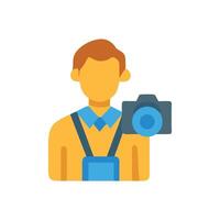 Cartoon Photographer with Camera Icon for Visual Projects vector