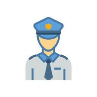 Icon of Policeman in Uniform on a Black Background vector