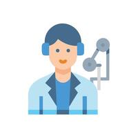 Scientist with microscope and lab coat illustration vector