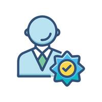Verified user icon with checkmark for web or app vector