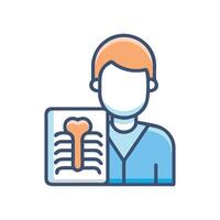 Radiologist Examining XRay Diagnostic Imaging and Healthcare Professional vector