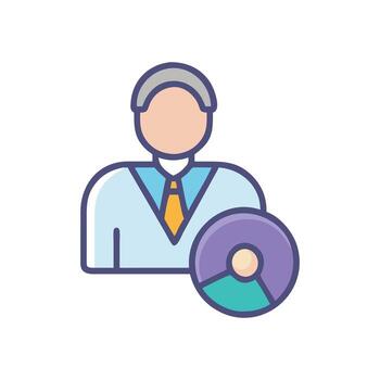 Business Analyst with Chart Icon, Data Insights vector