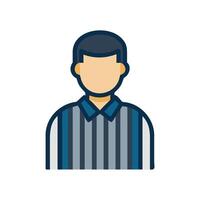 Isolated illustration of a referee on a black background vector