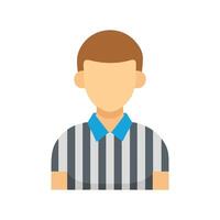 Referee Icon Sporting Event Judge in Striped Shirt vector