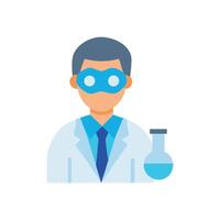 Scientist with Lab Coat and Flask Icon Illustration vector