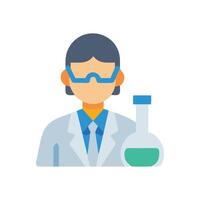 Scientist with Flask Illustration for Science Concept vector