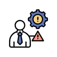 System problem solving error, warning, and technical support vector