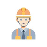 Flat Design Builder with Helmet Avatar Illustration vector