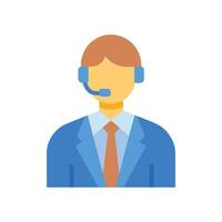Customer service operator, call center worker icon design vector