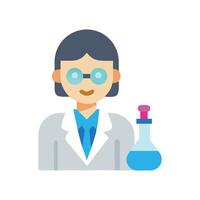 Female Scientist with Erlenmeyer Flask Illustration vector