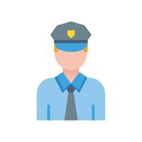 Flat Icon of a Policeman in Uniform vector