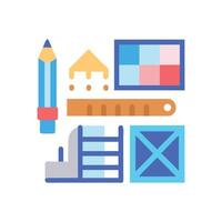 Graphic design elements Tools, color swatches, and grid vector