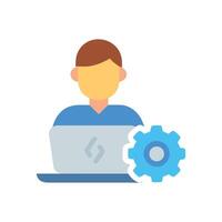 Developer icon with laptop and settings gear vector