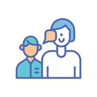 Communication Icon Showing Two People Talking with Speech bubble vector