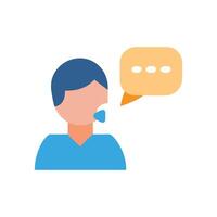 Man Speaking with Thought Bubble Icon on Black vector