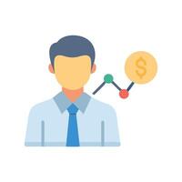 Business Professional with Financial Growth Chart Illustration vector