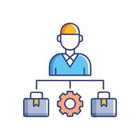 Professional business manager icon showing processes and tasks vector