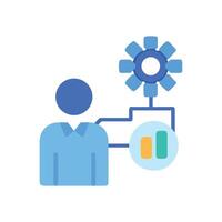 Business Intelligence Integration Man, Automation, and Data Analysis vector